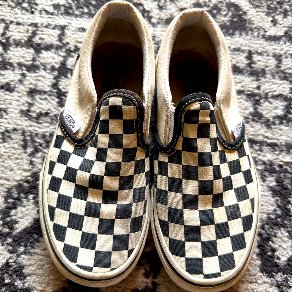 Size 13 kids slip on checker vans
